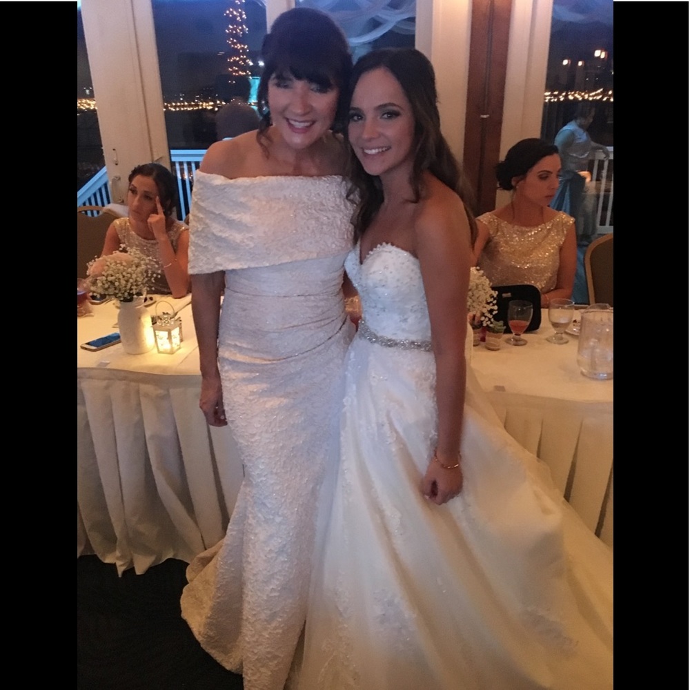 Off the shoulder cream gown